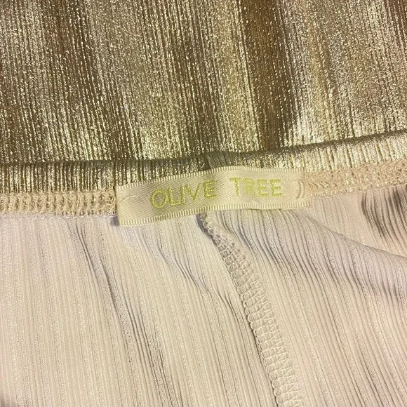 Olive Tree Gold Metallic Dress Sz S - Picture 5 of 6